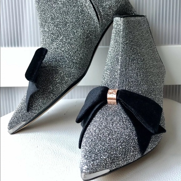 Ted Baker Lurex Bow Kitten Heel Bootie - Picture 4 of 9